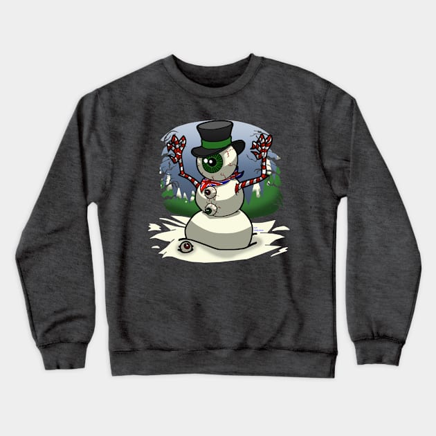 Eyeball Snowman 2 Crewneck Sweatshirt by AJH designs UK